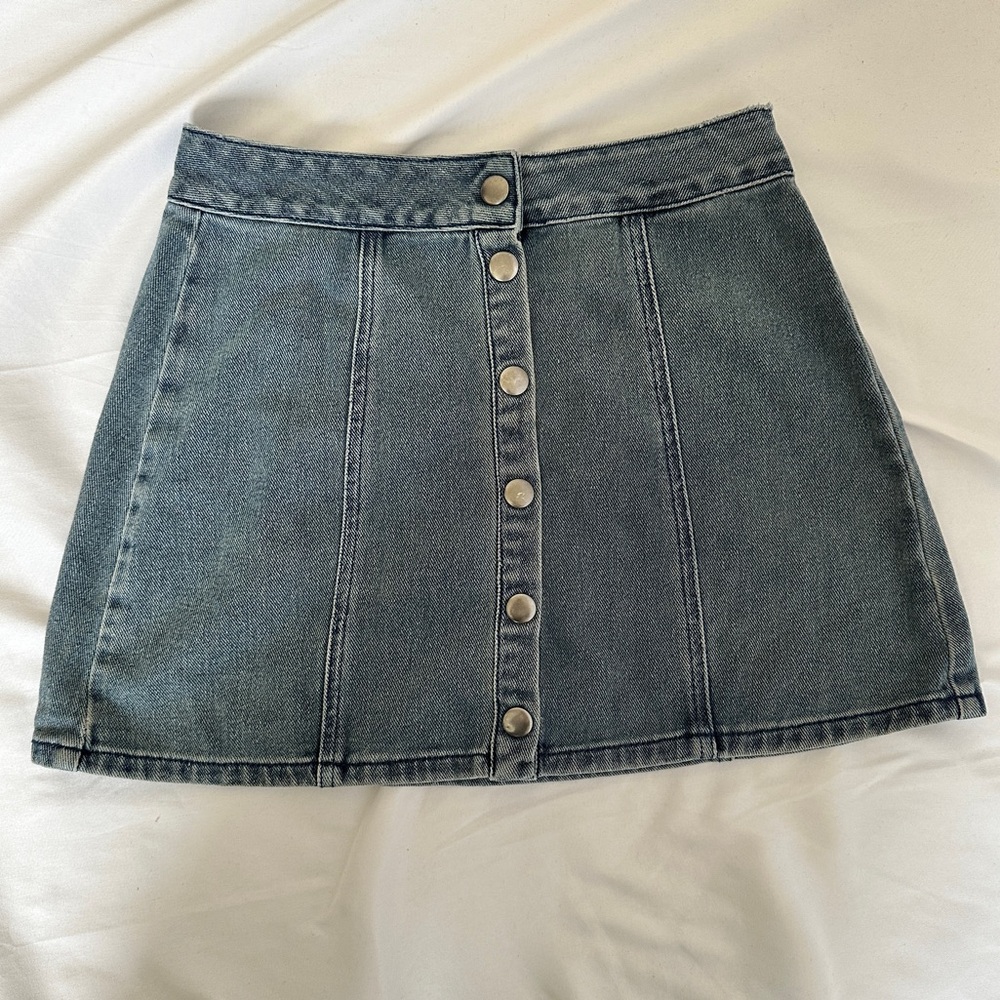 Brandy Melville Blue Denim A-Line Skirt